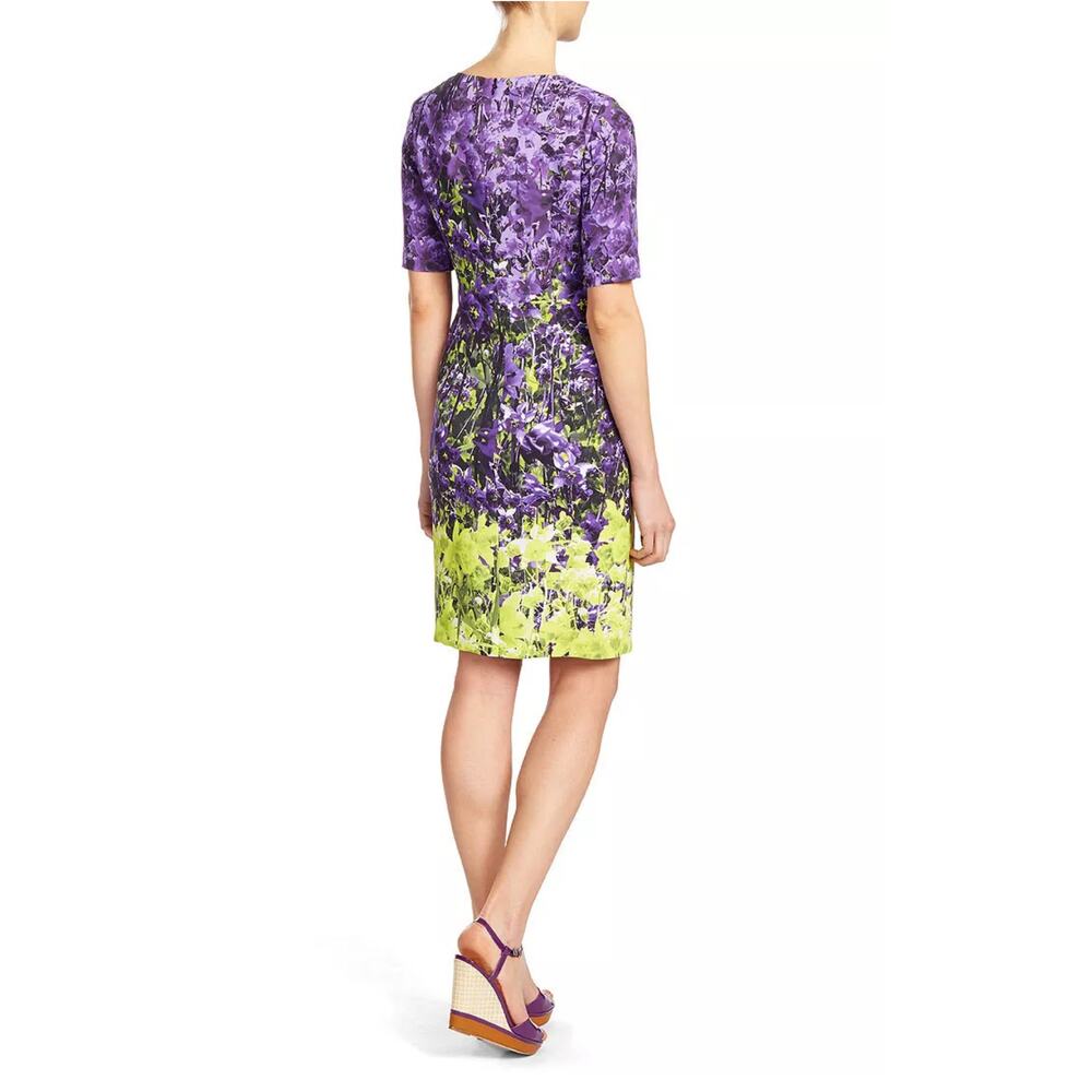Escada purple poppy Floral Print Sheath Dress - Picture 3 of 16